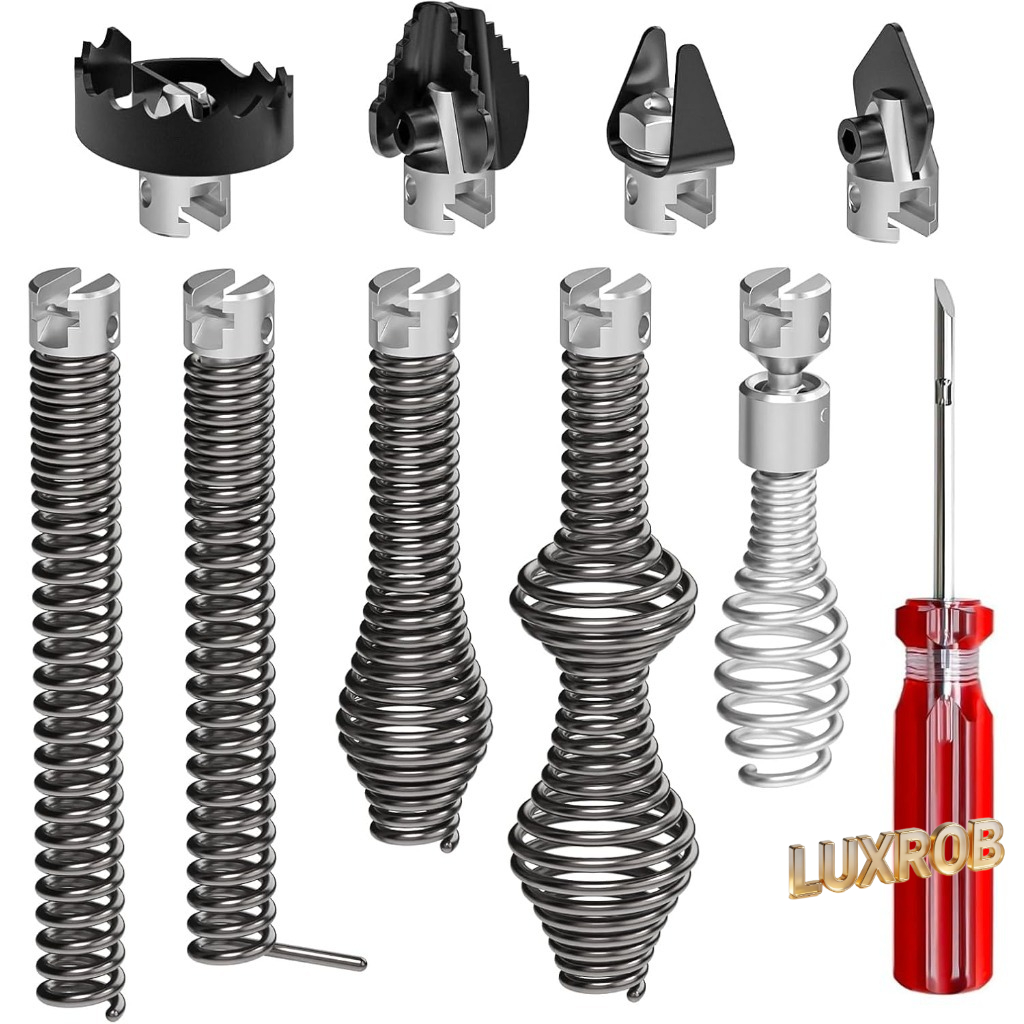 Auger Drill Attachment - 10Pcs Drain Auger Cutter Kit 16mm