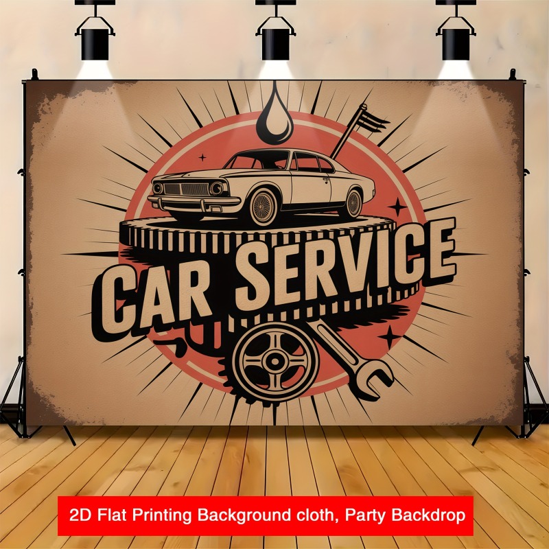Large retro car service banner - Heavy Equipment Mechanic recension och pris