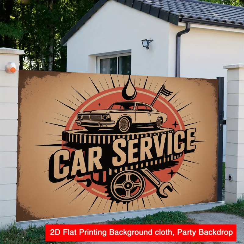 Large retro car service banner - Heavy Equipment Mechanic recension och pris