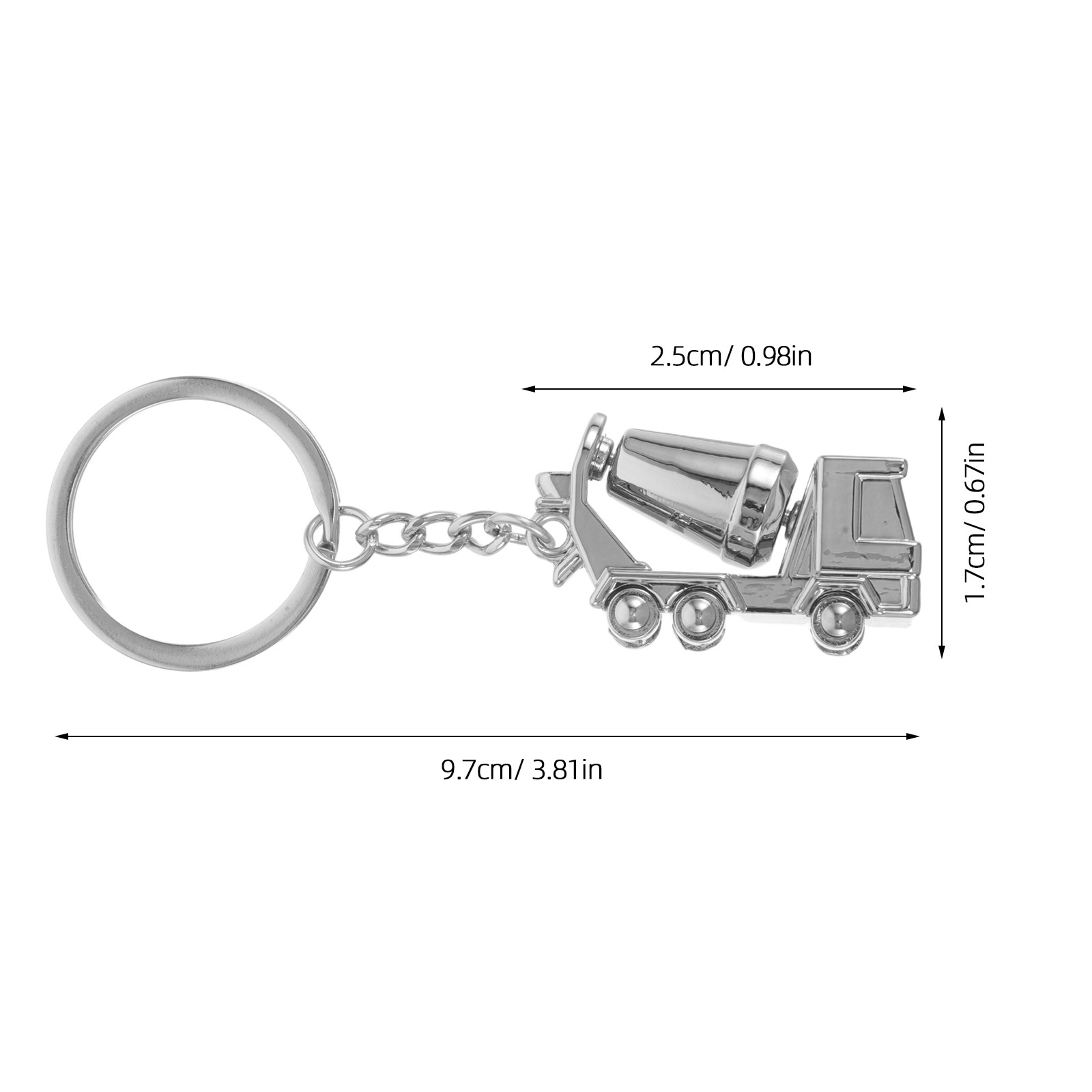 Alloy Mixer Truck Keychain 3D  - Heavy Equipment Keychain recension och pris