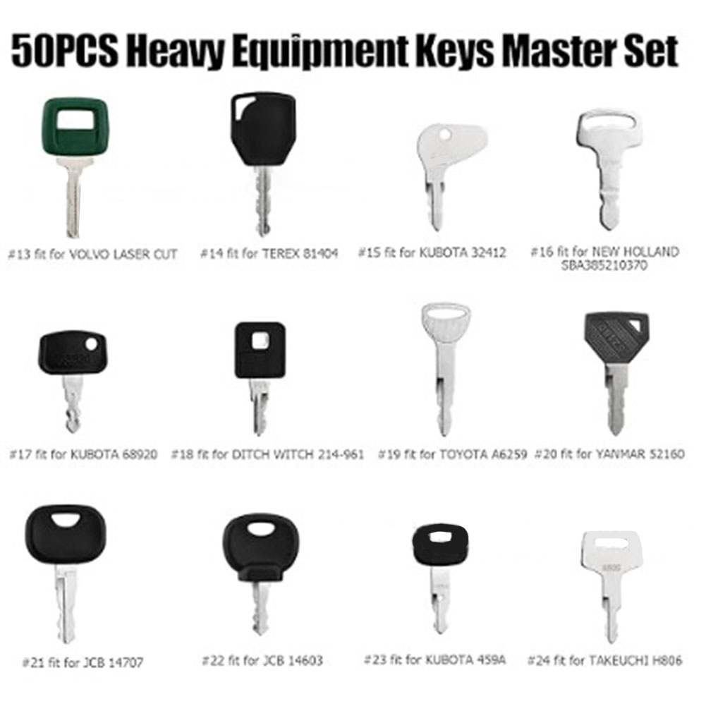 50pcs Heavy Equipment Keys Mas - Heavy Equipment Key Set recension och pris