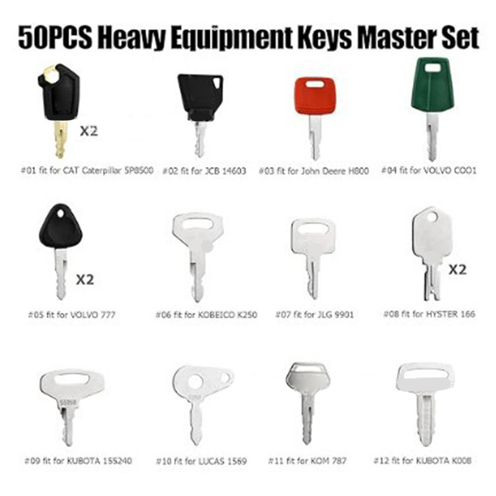 50pcs Heavy Equipment Keys Mas - Heavy Equipment Key Set recension och pris